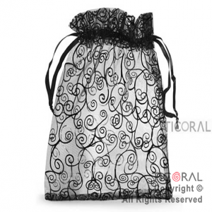 BOLSA ORGANZA NEGRO 20X25 ARABESCO HS3973-8 x 1